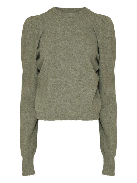  Maison Margiela Puff-shoulder Wool Jumper - Green 