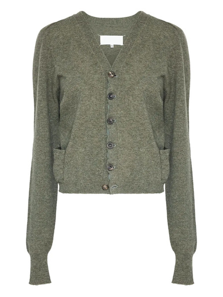  Maison Margiela Puff-sleeve Button Cardigan - Green 