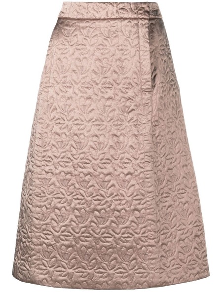  Maison Margiela Quilted Satin Midi Skirt - Neutrals 