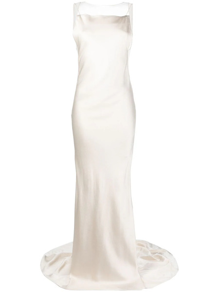  Maison Margiela Satin Fishtail Gown - Neutrals 