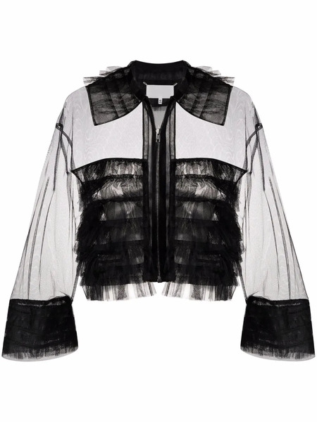  Maison Margiela Sheer Tulle Bomber Jacket - Black 