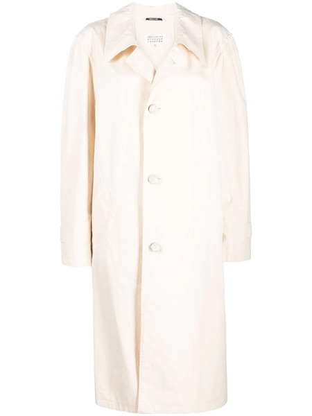  Maison Margiela Single-breasted Midi Coat - Neutrals 