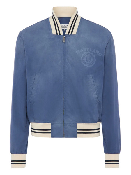  Maison Margiela Striped-hem Bomber Jacket - Blue 