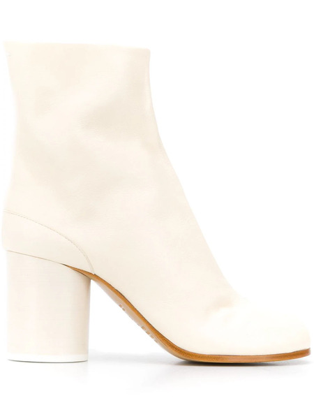  Maison Margiela Tabi 80mm Leather Ankle Boots - Neutrals 