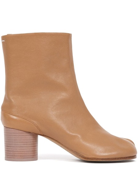  Maison Margiela Tabi 60mm Leather Ankle Boots - Neutrals 