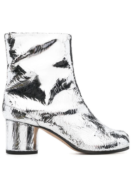  Maison Margiela Tabi 60mm Mirror-effect Ankle Boots - Silver 