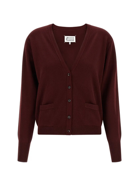  Maison Margiela V-neck Cardigan - Red 