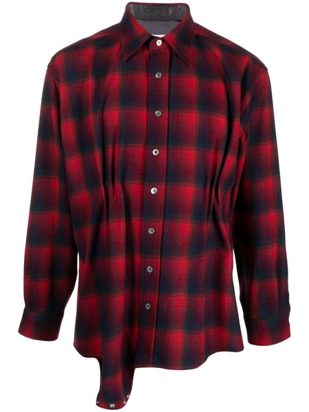 Maison Margiela X Pendleton Checked Wool Playsuit Shirt - Red 