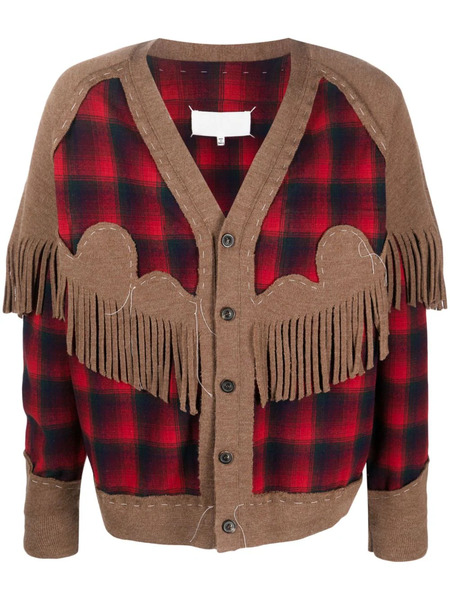  Maison Margiela X Pendleton Fringe-trim Wool Cardigan - Red 