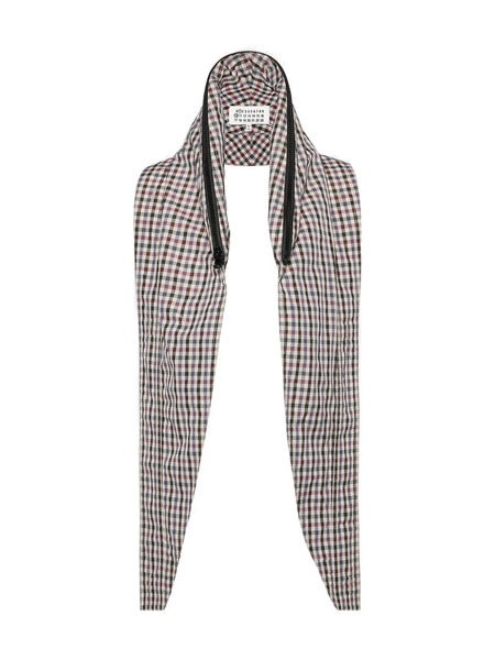  Maison Margiela Zipped Checked Scarf - White 