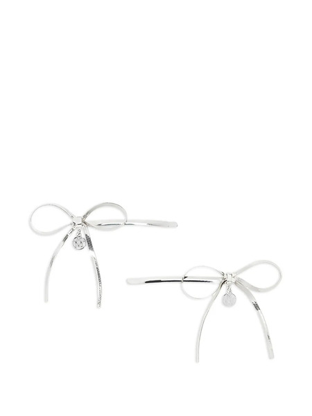  Maison Michel Bow-embellished Hair Slides - Silver 