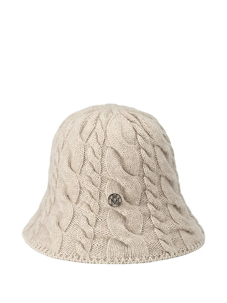  Maison Michel Clem Cable-knit Beanie Hat - Neutrals 