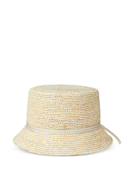  Maison Michel Lila Ribbon Straw Hat - Neutrals 