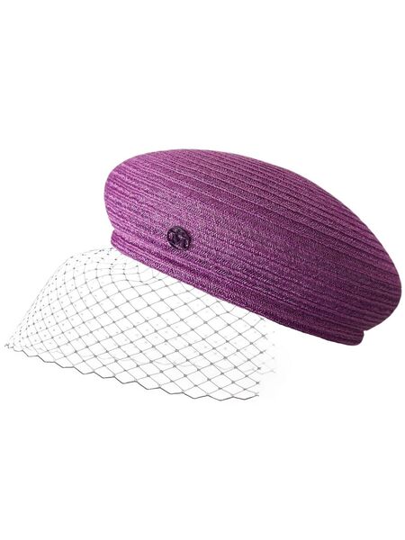  Maison Michel New Bonnie Veil Straw Beret - Purple 