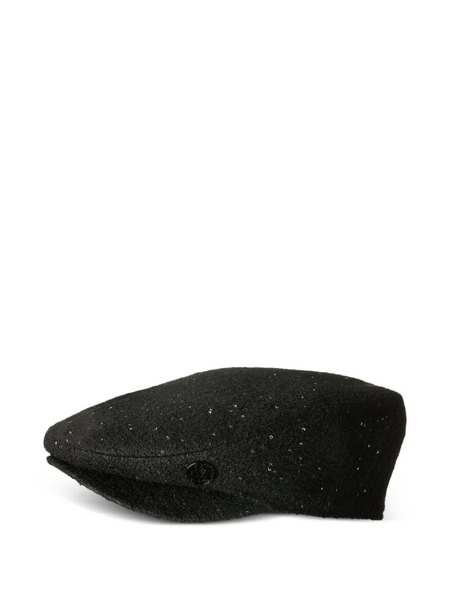  Maison Michel Sequined Beret - Black 
