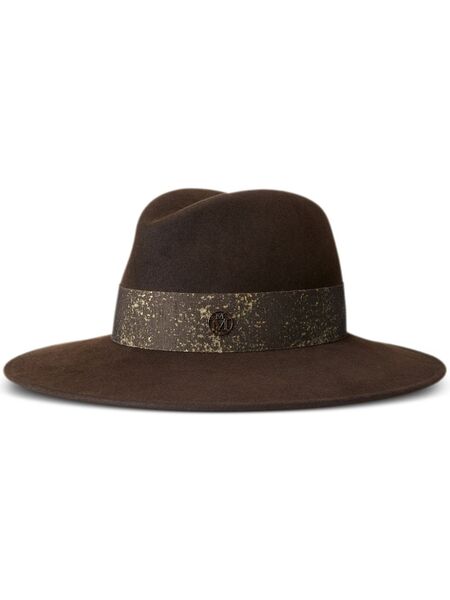  Maison Michel Zango Wool-flt Fedora Hat - Brown 