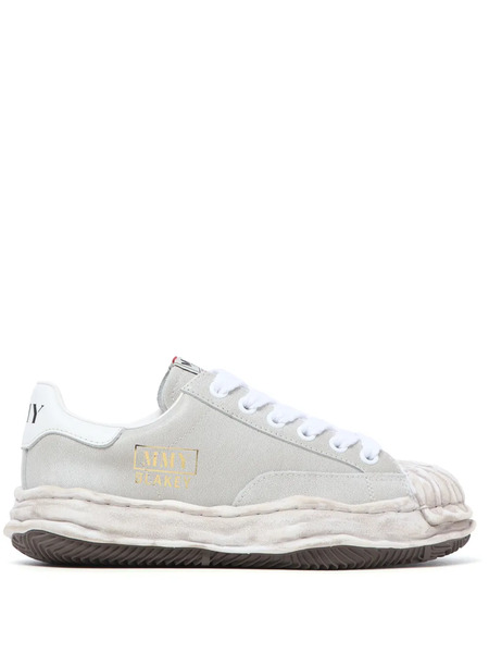  Maison Mihara Yasuhiro Blakey Distressed-effect Leather Sneakers - White 
