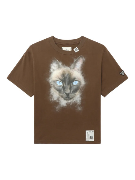  Maison Mihara Yasuhiro Cat-print Cotton T-shirt - Brown 