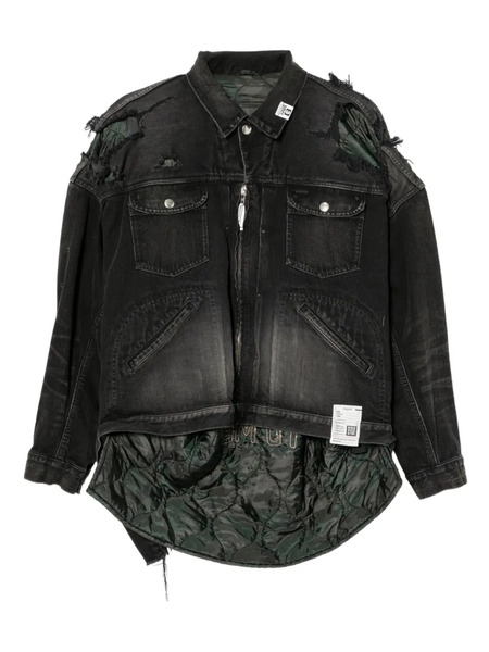  Maison Mihara Yasuhiro Distressed Denim Jacket - Black 