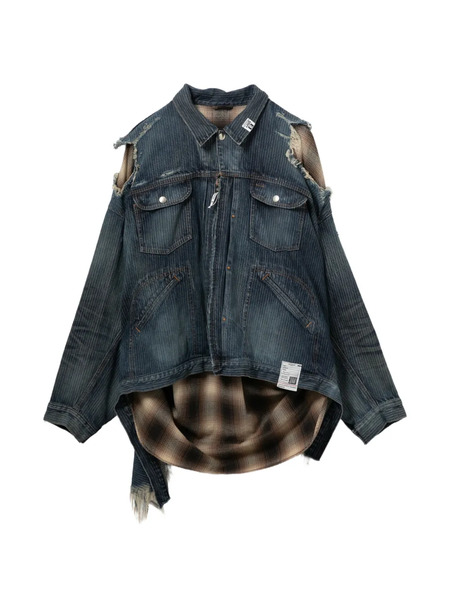  Maison Mihara Yasuhiro Distressed Layered Jacket - Blue 