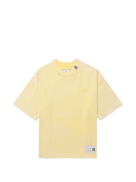  Maison Mihara Yasuhiro Distressed Logo T-shirt - Yellow 