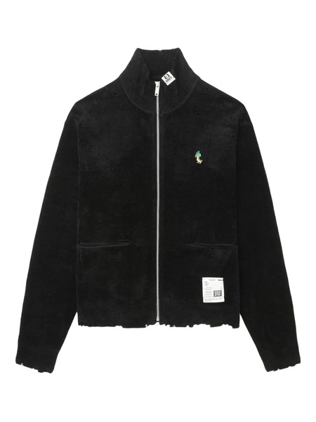  Maison Mihara Yasuhiro Frayed Zip-up Cardigan - Black 
