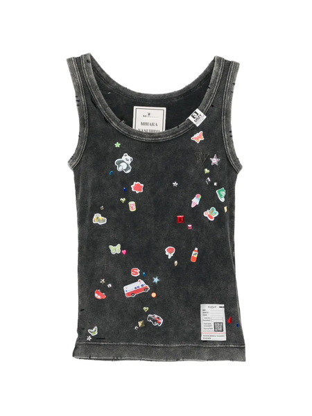  Maison Mihara Yasuhiro Graphic-applique Vest - Grey 