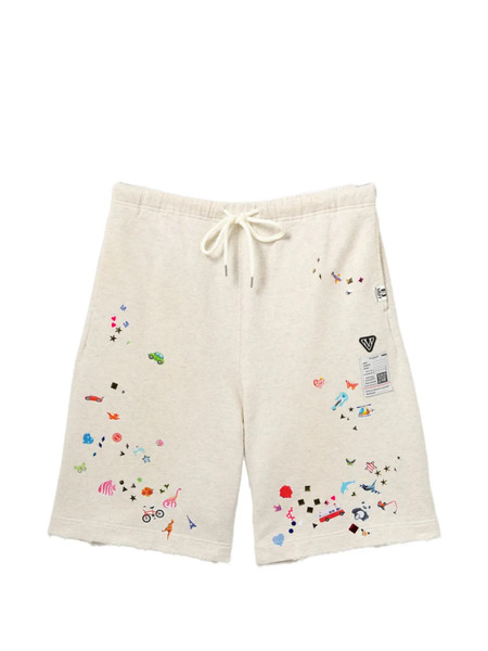  Maison Mihara Yasuhiro Graphic-print Embellishment Shorts - Neutrals 