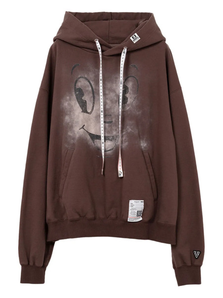  Maison Mihara Yasuhiro Happy Face-print Hoodie - Brown 