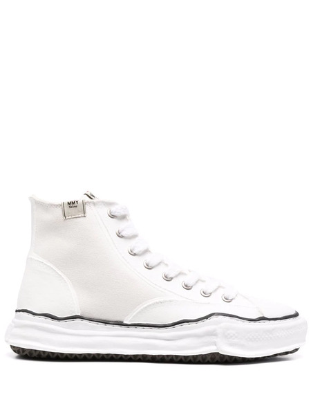  Maison Mihara Yasuhiro High-top Raw-cut Sneakers - White 