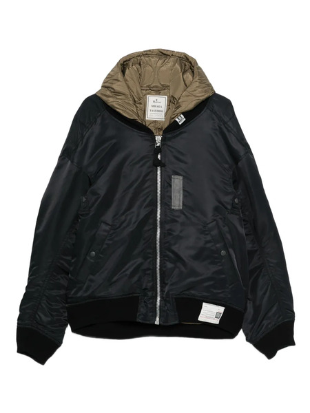  Maison Mihara Yasuhiro Hooded Bomber Jacket - Black 