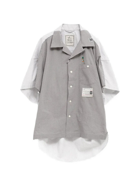  Maison Mihara Yasuhiro Layered Checked Shirt - White 