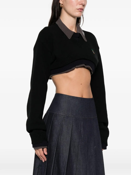  Maison Mihara Yasuhiro Layered Cropped Sweater - Black 