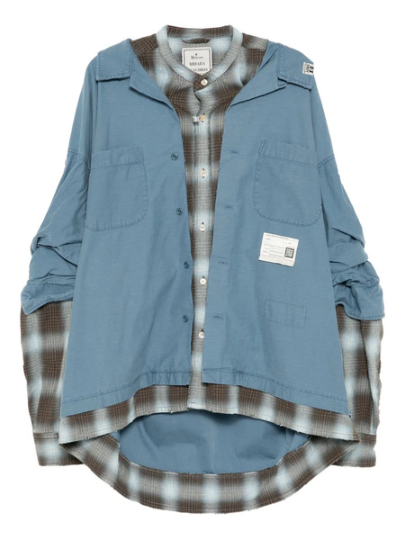  Maison Mihara Yasuhiro Layered Long Sleeve Shirt - Blue 