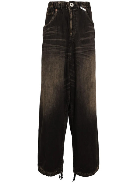  Maison Mihara Yasuhiro Logo-patch Straight-leg Jeans - Brown 