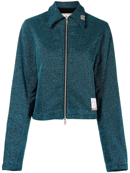  Maison Mihara Yasuhiro Logo-patch Zip-up Shirt Jacket - Blue 