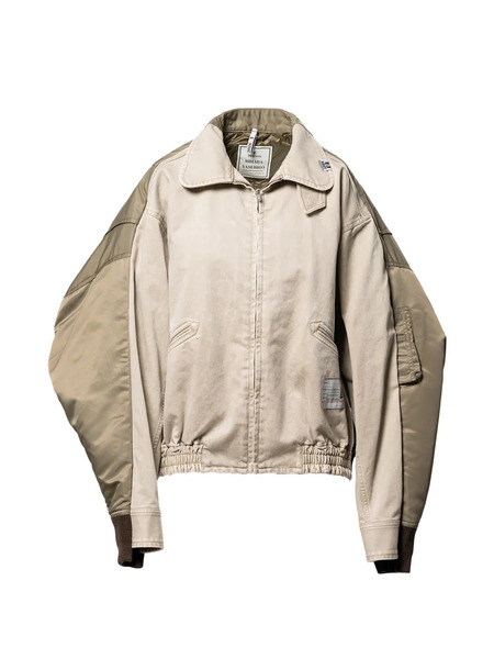  Maison Mihara Yasuhiro Panelled Zipped Jacket - Neutrals 