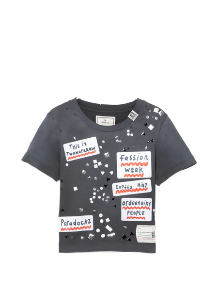  Maison Mihara Yasuhiro Slogan-print T-shirt - Grey 