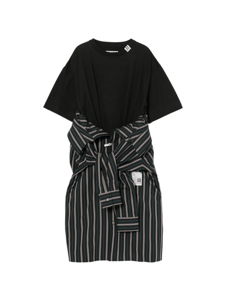  Maison Mihara Yasuhiro Striped Midi Dress - Black 