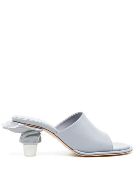  Maison Mihara Yasuhiro Toothpaste 65mm Leather Mules - Blue 