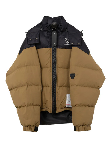  Maison Mihara Yasuhiro Two-tone Hooded Down Jacket - Brown 