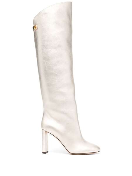  Maison Skorpios Adrianna 90mm Knee-high Leather Boots - Gold 