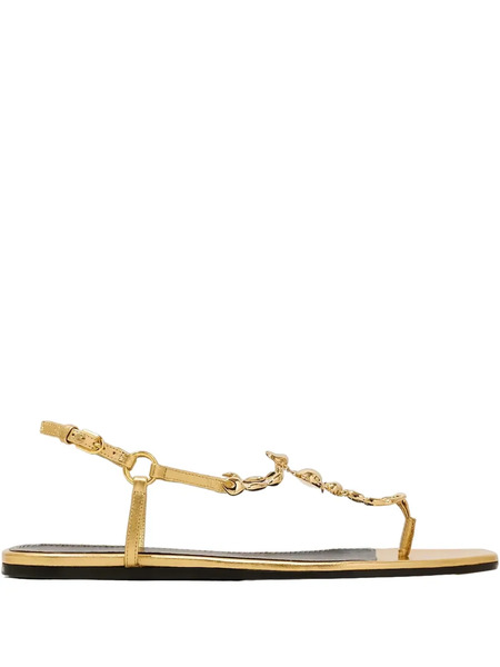  Maison Skorpios Bianca Metallic Sandals - Gold 
