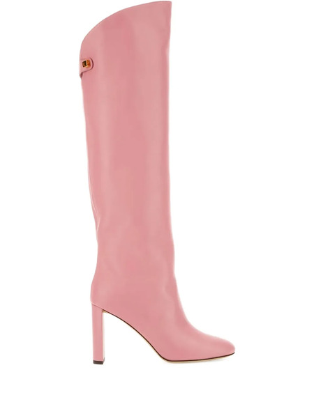  Maison Skorpios 90mm Adriana Leather Boots - Pink 
