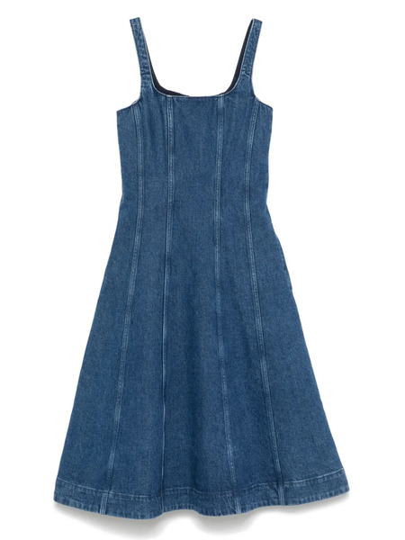  Maje Babydoll Denim Maxi Dress - Blue 