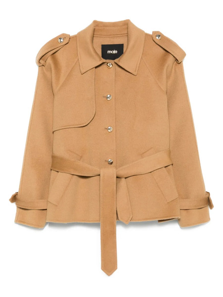  Maje Belted Button-fastening Jacket - Brown 