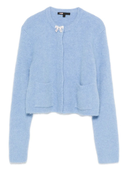  Maje Bow-detail Long-sleeves Cardigan - Blue 
