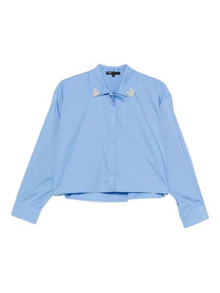  Maje Brooch-detail Blouse - Blue 