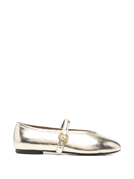  Maje Buckle-detail Strap Ballet Flats - Gold 