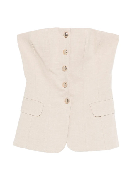  Maje Button Flap-pocket Top - Neutrals 